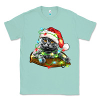 Seafoam christmas scottish fold cat Classic Tee - LillyAllenDesigns