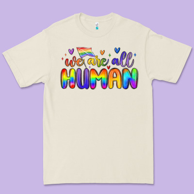 We Are All Human Premium Tee Designed By Maliassmallbusiness