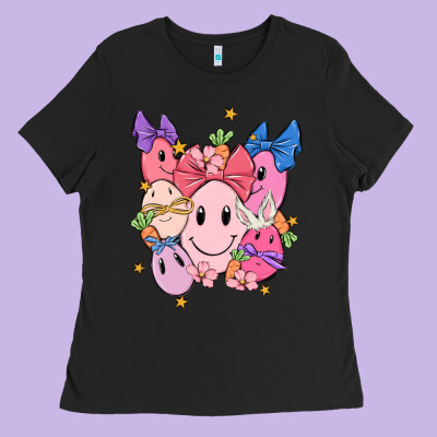 Soft Pink Easter Ladies Tee Designed By Maliassmallbusiness