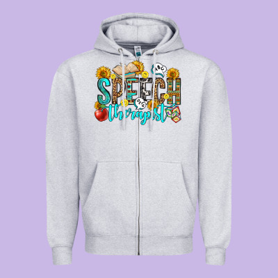 Speech Therapist Zipper Hoodie Designed By Oliviacreatesart
