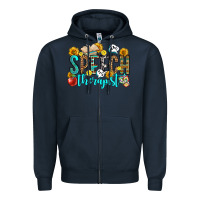 Navy speech therapist Zipper Hoodie - OliviaCreatesArt