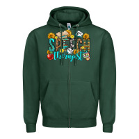 Sports Green speech therapist Zipper Hoodie - OliviaCreatesArt