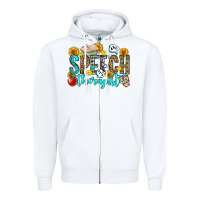 White speech therapist Zipper Hoodie - OliviaCreatesArt