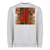 Heather Grey grill master with bull skull Heavyweight Sweatshirt - TumblerDesignByShophia