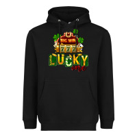 Black St Patricks Lucky One Heavyweight Hoodie - FaDigitalArtStudio