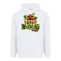 White St Patricks Lucky One Heavyweight Hoodie - FaDigitalArtStudio