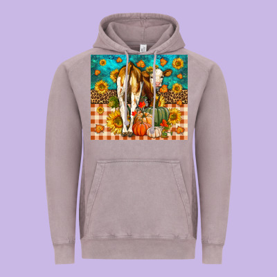 Western Fall Heifer Vintage Hoodie Designed By Lillyallendesigns