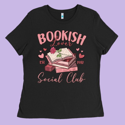 Bookish Lover Social Club Ladies Tee Designed By Maliassmallbusiness