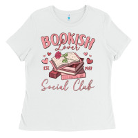 White bookish lover social club Ladies Tee - MaliasSmallBusiness