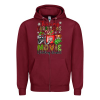 Burgundy this is my christmas movie watching blanket Zipper Hoodie - OliviaCreatesArt