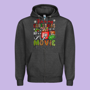 This Is My Christmas Movie Watching Blanket Zipper Hoodie Designed By Oliviacreatesart