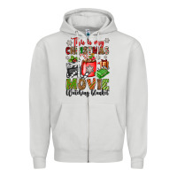 Dove Grey this is my christmas movie watching blanket Zipper Hoodie - OliviaCreatesArt