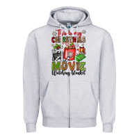 Heather Grey this is my christmas movie watching blanket Zipper Hoodie - OliviaCreatesArt