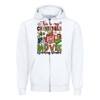 White this is my christmas movie watching blanket Zipper Hoodie - OliviaCreatesArt