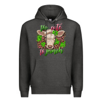 Charcoal Heather too cute to pinch charolais calf Premium Hoodie - RanaPortraitStore