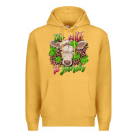 Mustard too cute to pinch charolais calf Premium Hoodie - RanaPortraitStore