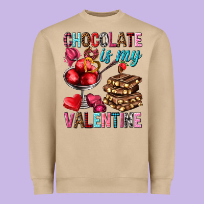 Chocolate Is My Valentine Valentine's Day Heavyweight Sweatshirt Designed By Howdyjamesfarm