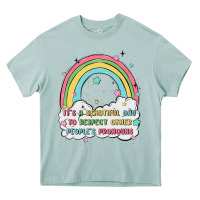 Arona beautiful day to respect pronouns Heavy Core Tee - MaliasSmallBusiness
