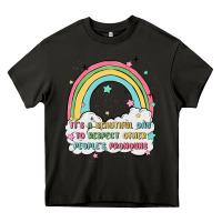 Asphalt beautiful day to respect pronouns Heavy Core Tee - MaliasSmallBusiness