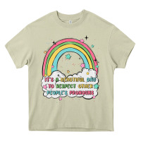 Mossy beautiful day to respect pronouns Heavy Core Tee - MaliasSmallBusiness
