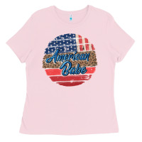 Bubblegum Pink leopard merica Ladies Tee - MaliasSmallBusiness