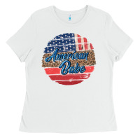 White leopard merica Ladies Tee - MaliasSmallBusiness