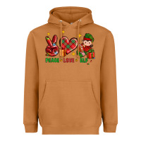 Meerkat Peace Love Elf Christmas Heavyweight Hoodie - BundleAndBundleShop