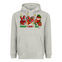 Moon Dust Peace Love Elf Christmas Heavyweight Hoodie - BundleAndBundleShop