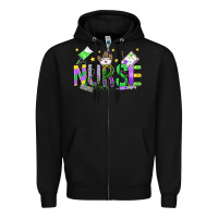 Black mardi gras nurse Zipper Hoodie - OliviaCreatesArt