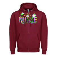 Burgundy mardi gras nurse Zipper Hoodie - OliviaCreatesArt