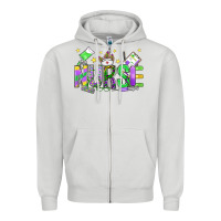 Dove Grey mardi gras nurse Zipper Hoodie - OliviaCreatesArt