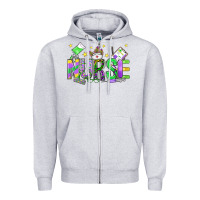 Heather Grey mardi gras nurse Zipper Hoodie - OliviaCreatesArt