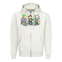 Oatmeal Heather mardi gras nurse Zipper Hoodie - OliviaCreatesArt