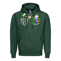 Sports Green mardi gras nurse Zipper Hoodie - OliviaCreatesArt