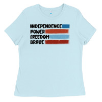 Baby Blue indepence power freedom brave Ladies Tee - MaliasSmallBusiness
