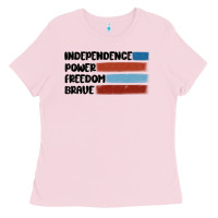 Bubblegum Pink indepence power freedom brave Ladies Tee - MaliasSmallBusiness