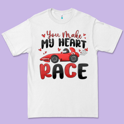 You Make My Heart Race Valentine's Day Premium Tee Designed By Maliassmallbusiness