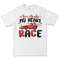 White you make my heart race valentine's day Premium Tee - MaliasSmallBusiness