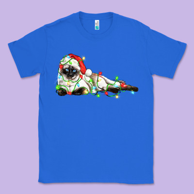 Christmas Siamese Cat Classic Tee Designed By Lillyallendesigns