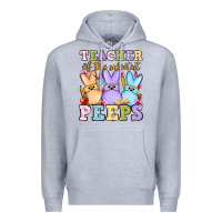 Heather Grey Easter Day Teacher of the sweetest peeps Premium Hoodie - OliviaCreatesArt