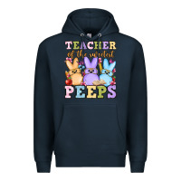 Navy Easter Day Teacher of the sweetest peeps Premium Hoodie - OliviaCreatesArt