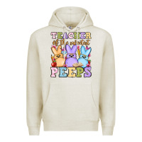 Oatmeal Heather Easter Day Teacher of the sweetest peeps Premium Hoodie - OliviaCreatesArt
