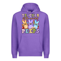 Purple Easter Day Teacher of the sweetest peeps Premium Hoodie - OliviaCreatesArt