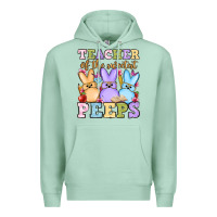 Seafoam Easter Day Teacher of the sweetest peeps Premium Hoodie - OliviaCreatesArt