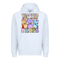 White Easter Day Teacher of the sweetest peeps Premium Hoodie - OliviaCreatesArt