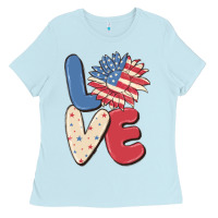 Baby Blue love 4th of july Ladies Tee - MaliasSmallBusiness