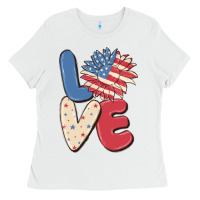 White love 4th of july Ladies Tee - MaliasSmallBusiness