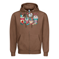 Chestnut teacher coffee cups Zipper Hoodie - OliviaCreatesArt