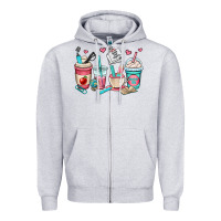 Heather Grey teacher coffee cups Zipper Hoodie - OliviaCreatesArt
