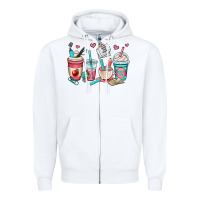 White teacher coffee cups Zipper Hoodie - OliviaCreatesArt